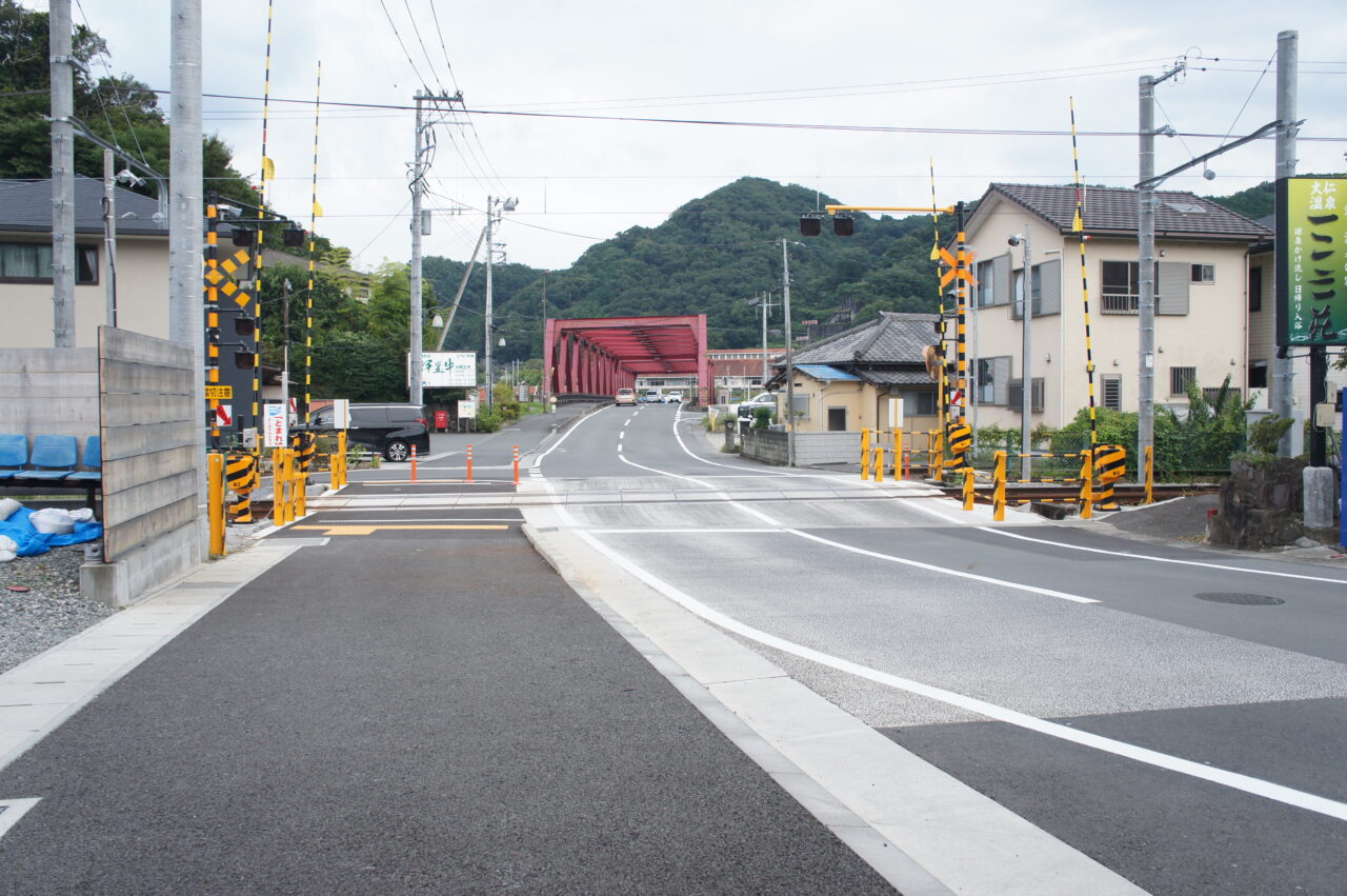 熱海大仁線・大仁橋踏切(伊豆の国市)